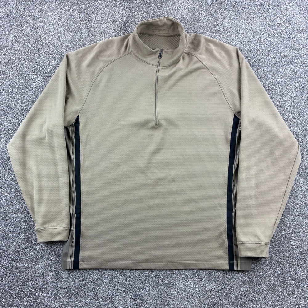 Vintage Nike Golf 1/4 Zip Pullover Mens XL Tan Waffle Knit Dri-FIT Sportswear